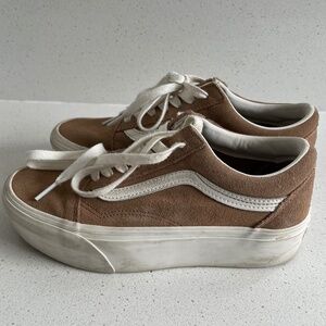 Tan/Brown platform vans